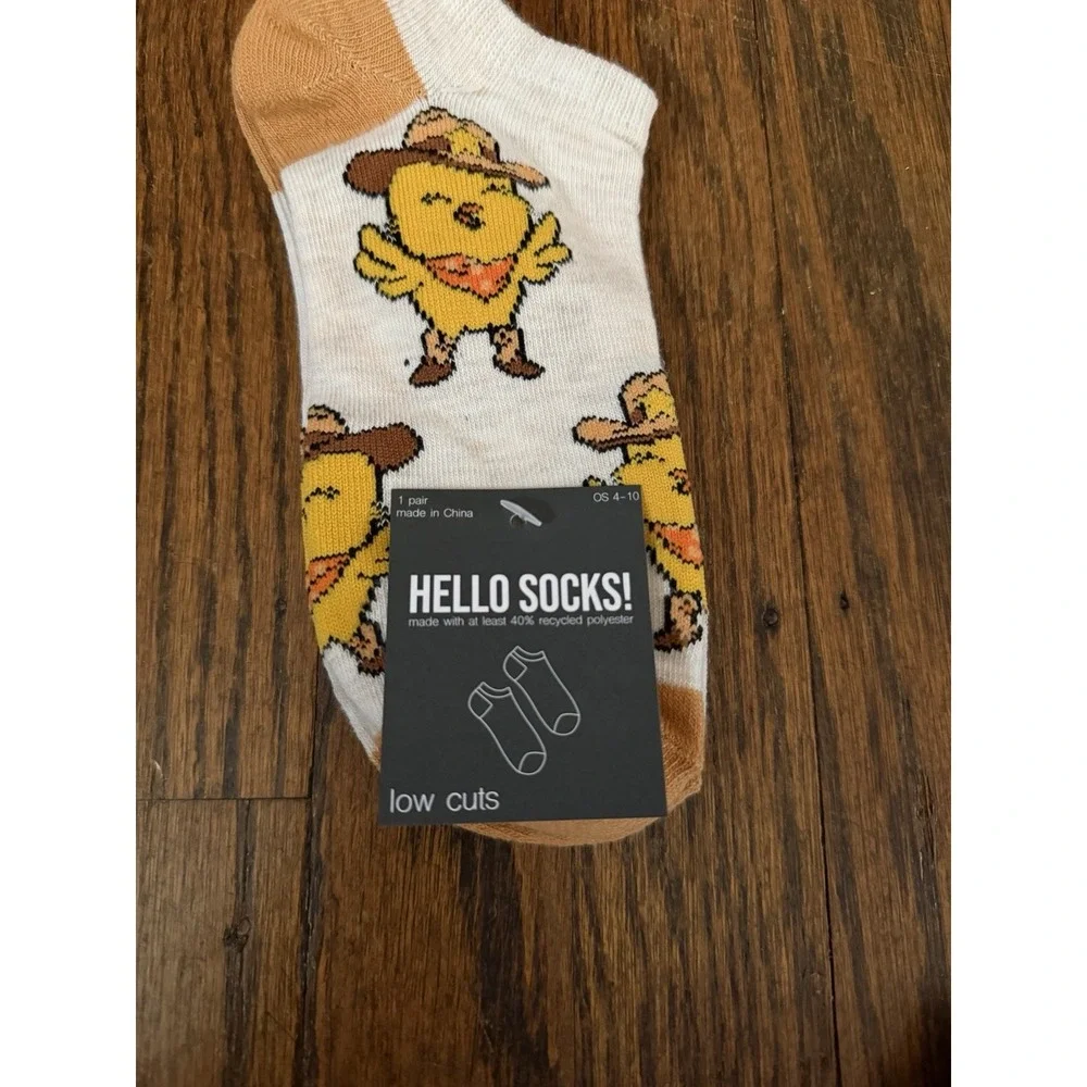Women's Hello Socks! Western Chick Cowgirl Low Cut Socks Size 4-10 NWT